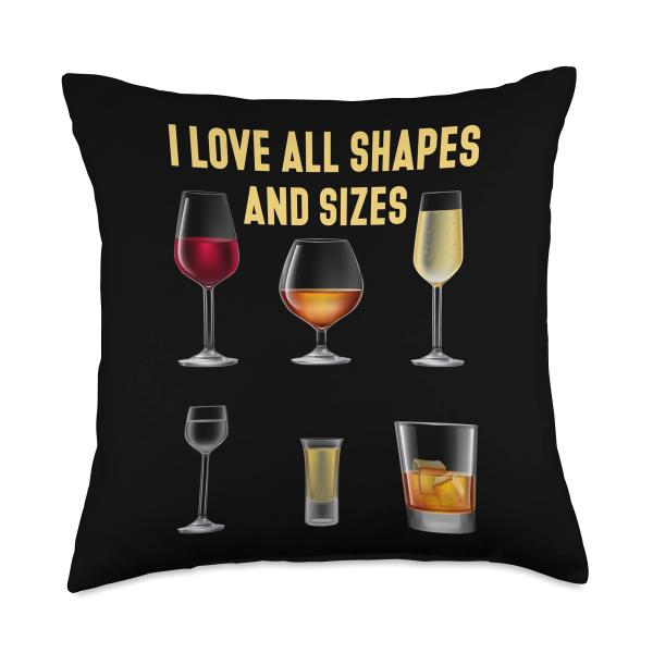 I love all shapes and sizes funny beer lover graphic design Throw Pillow