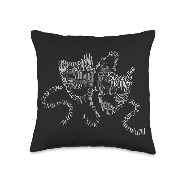 Drama Masks - Broadway Fan ＆ Theatre Lover Throw Pillow