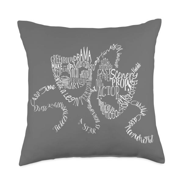 Drama Masks - Broadway Fan ＆ Theatre Lover Throw Pillow