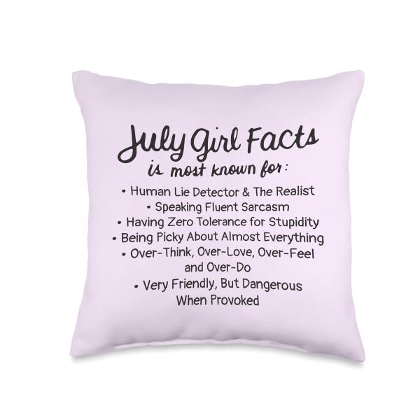 July Girl Facts Is Most Known For Human Lie Detector Bday Throw Pillow