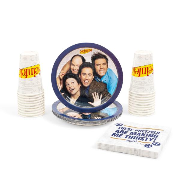 Silver Buffalo Seinfeld TVシリーズ パーティーウェア 使い捨て紙皿、ナプキン、カップ60枚パック