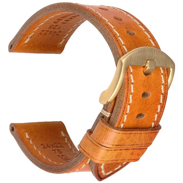 REZERO Leather Watch Straps, Italian Top Grain Leather Watch Band Replacements, Vegetable-Tanned Watch Bracelets for Men, Women 18/19/20/21/22/23/24/2