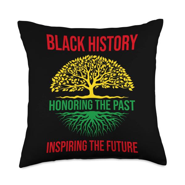Honoring The Past Inspiring The Future BHM Black History Throw Pillow