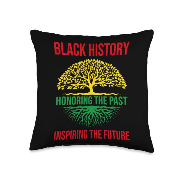 Honoring The Past Inspiring The Future BHM Black History Throw Pillow