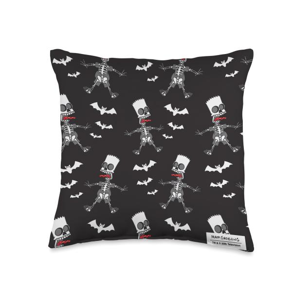 The Simpsons Skeleton Bart Simpson Treehouse of Horror Throw Pillow