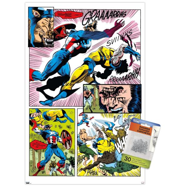 Marvel: Year of the Shield - Captain America Werewolf - Panel 1 Wall Poster with Push Pins