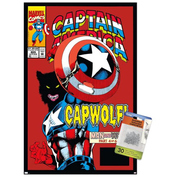 Marvel: Year of the Shield - Captain America Werewolf - Capwolf Wall Poster with Push Pins