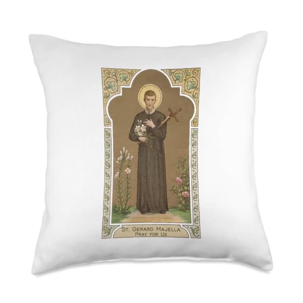 St. Gerard Majella Patron Saint Motherhood Expectant Mothers Throw Pillow