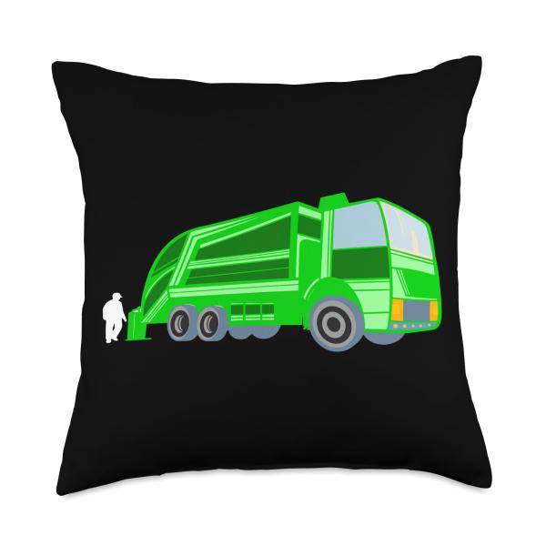 Garbage Trash Truck Recycling Trash Garbage Truck Lover Throw Pillow