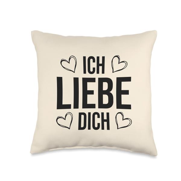 Ich Liebe Dich German Cute I Love You Relationship Quote Throw Pillow