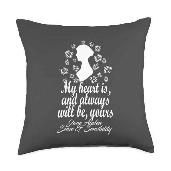 Jane Austen Book Club My Heart Is Yours Sense ＆ Sensibility Throw Pillow