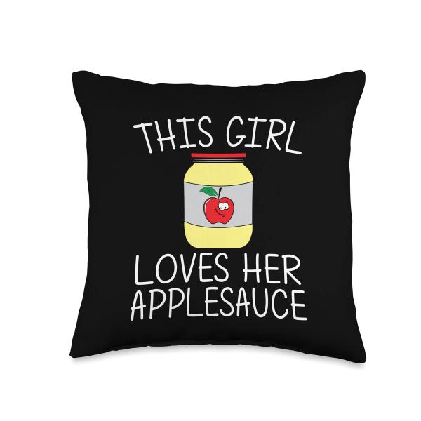 Cool Applesauce For Girls Kid Sweetened Apple Sauce Food Jar Throw Pillow