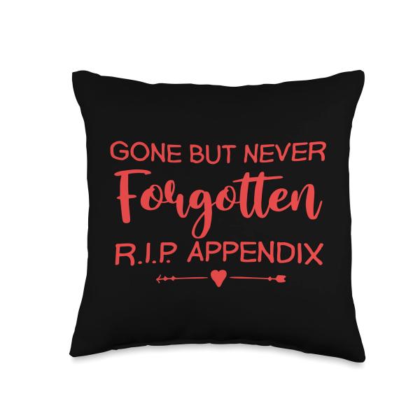 Funny Appendix Designs For Men Women Post Appendectomy Lover Throw Pillow