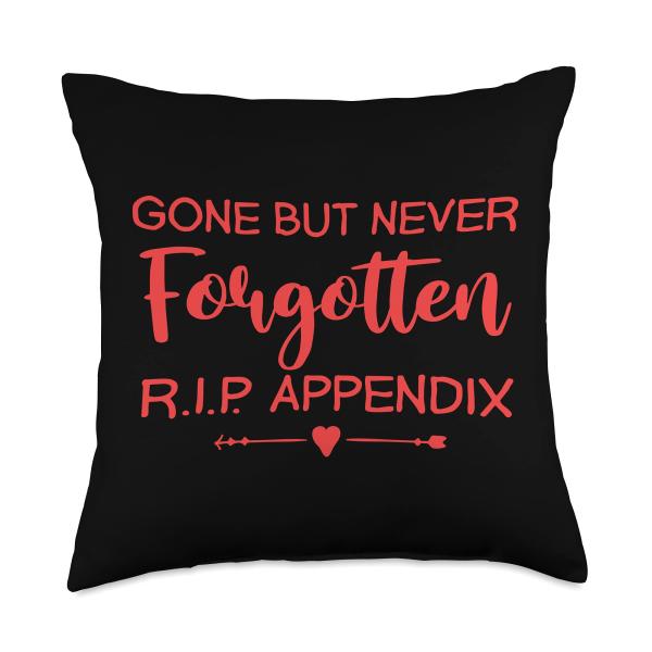 Funny Appendix Designs For Men Women Post Appendectomy Lover Throw Pillow