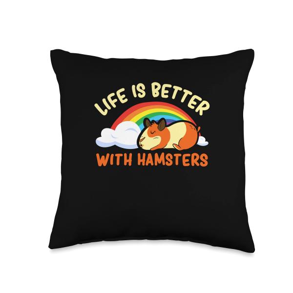 Rodent Life Is Better With Hamsters Small Pet Wheel Hamster Throw Pillow