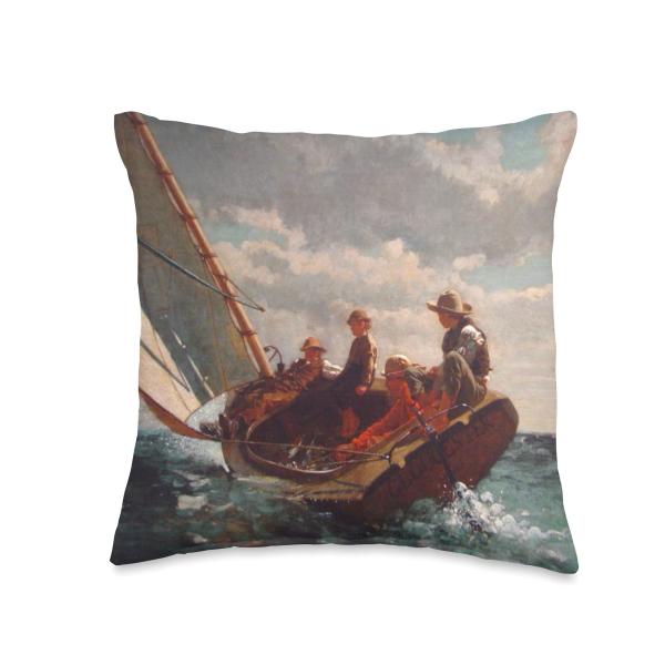 Winslow Homer's Breezing Up Throw Pillow