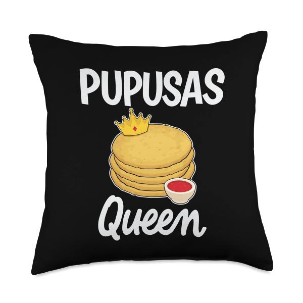 Funny Salvadorian Food Pupusas Queen Throw Pillow