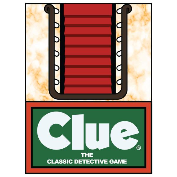Vinyl Wall Decal: Kids Room Clue Stairs | 12 Inches x 20 Inches Cluedo Classic Murder Mystery Themed Board Game Bedroom Home Sticker D〓cor