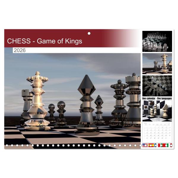 CHESS - ゲーム・オブ・キングス (月間壁掛けカレンダー 2026年 11.75インチ x 16.5インチ (オープン))、CALVENDO 14ヶ月カレンダー。