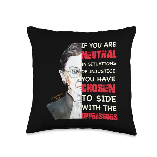 Ruth Bader Ginsburg Pro Choice Social Justice Womens Rights Throw Pillow
