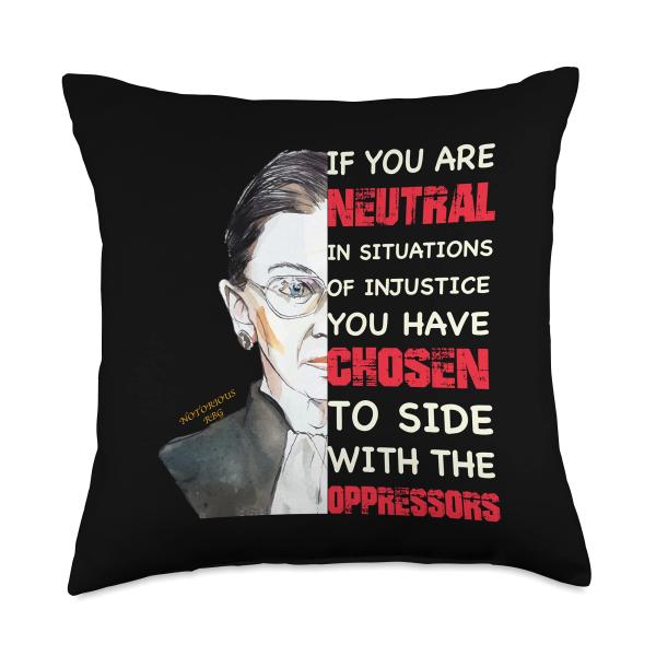 Ruth Bader Ginsburg Pro Choice Social Justice Womens Rights Throw Pillow