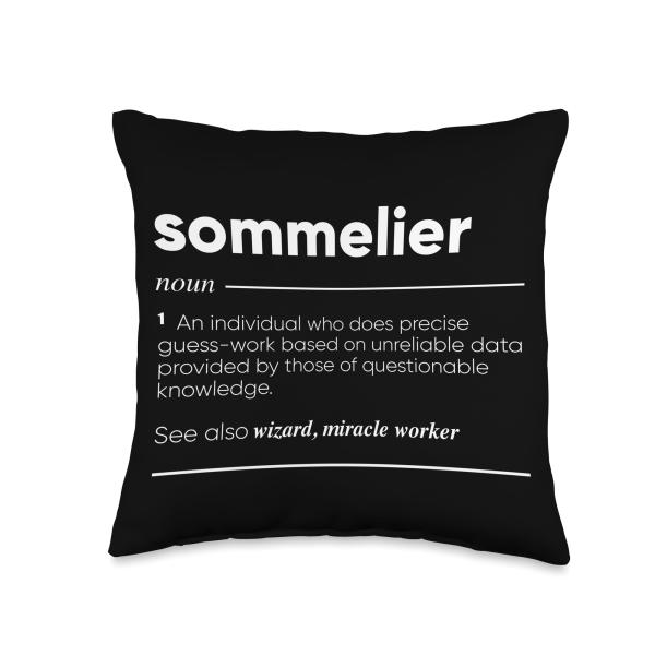 Sommelier Definition Funny Noun Throw Pillow