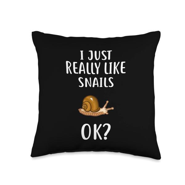 I Just Really Like SNAILS T-Shirt Funny SNAIL Throw Pillow
