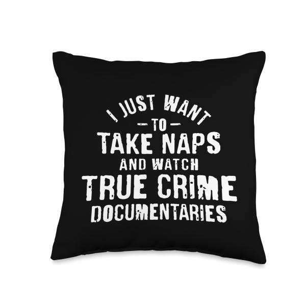 Naps ＆ True Crime Throw Pillow