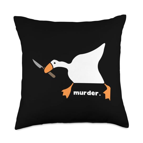 Funny Goose Murder Throw Pillow