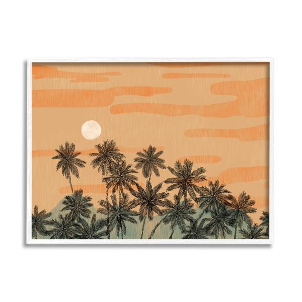 Stupell Industries Tropical Summer Sunset Orange Sky Palm Trees