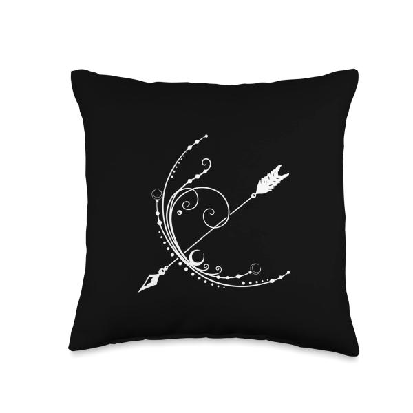 Bow and Arrow Sagittarius Symbol Astrology Zodiac Sign Throw Pillow