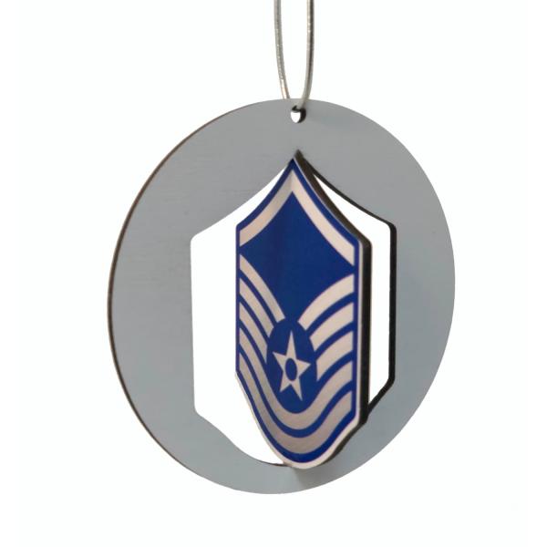 3D Birch Wood Ornament - Air Force Enlisted Chevron - Full-Color UV Print - 3.75″ x 3.75″ - Commemorative Military Gift for Airmen ＆ Families (E-7)