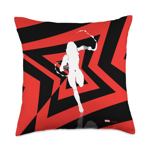 Marvel Black Widow Natasha Romanoff Red Hourglass Sprint Throw Pillow, 18x18