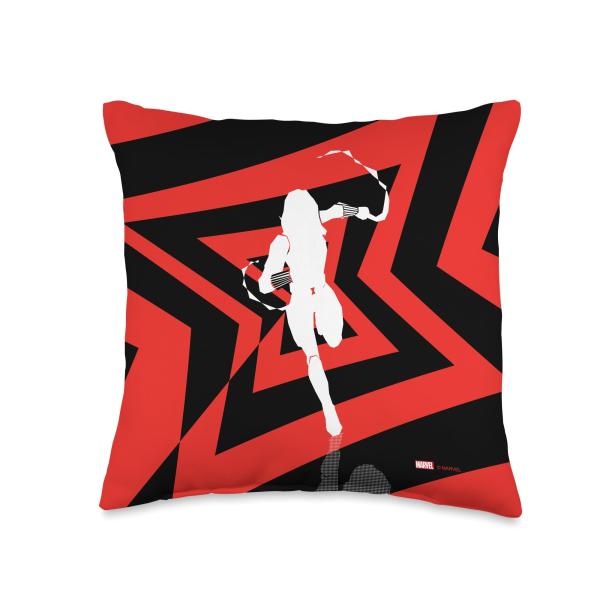 Marvel Black Widow Natasha Romanoff Red Hourglass Sprint Throw Pillow, 16x16