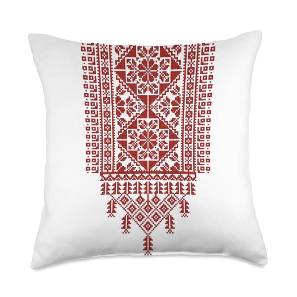 Palestine Women Arabic Girls Islamic Womens Folklore Thobe Throw Pillow