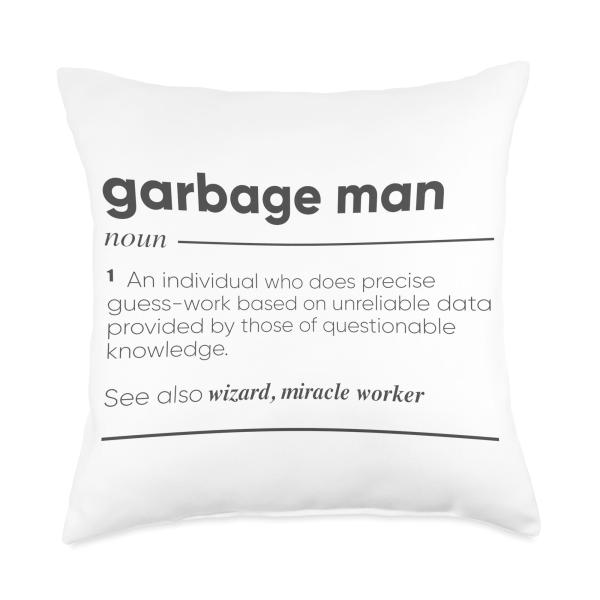 Garbage Man Funny Definition Throw Pillow