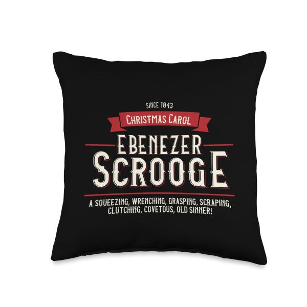 Christmas Carol, Ebenezer Scrooge, Holiday Design, Tradition Throw Pillow