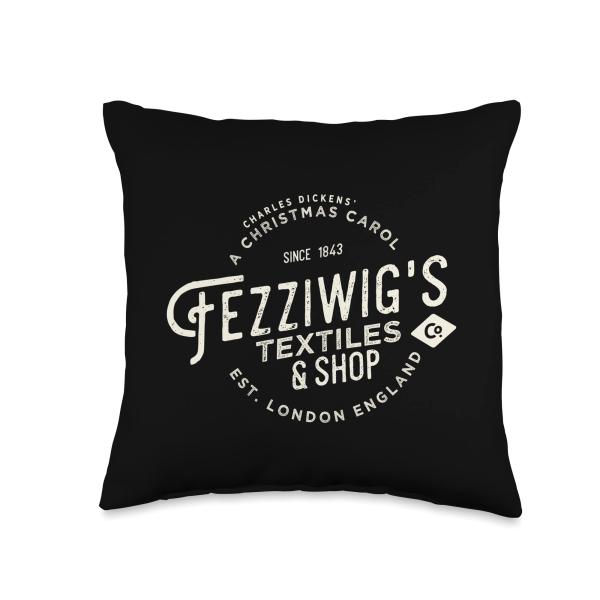 Christmas Carol, Fezziwigs, Scrooge, Holiday Design Throw Pillow
