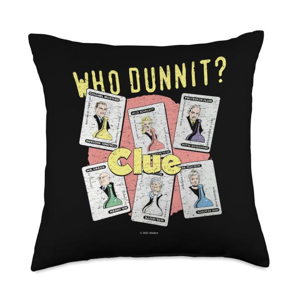 Clue Clue to Who Dunnit Throw Pillow