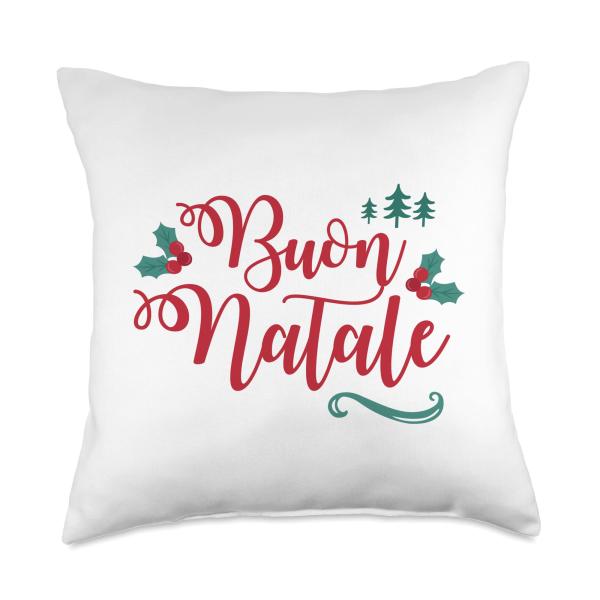 Funny Buon Natale Italy Xmas Holiday Italian Christmas Tree Throw Pillow