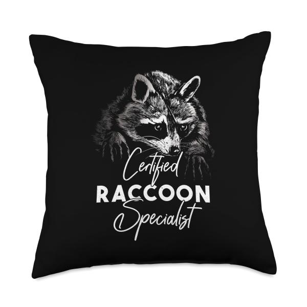 Certified Raccoon Specialist Throw Pillow