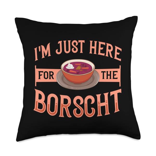 Borscht Beet Soup Russian Beetroot Polish Throw Pillow