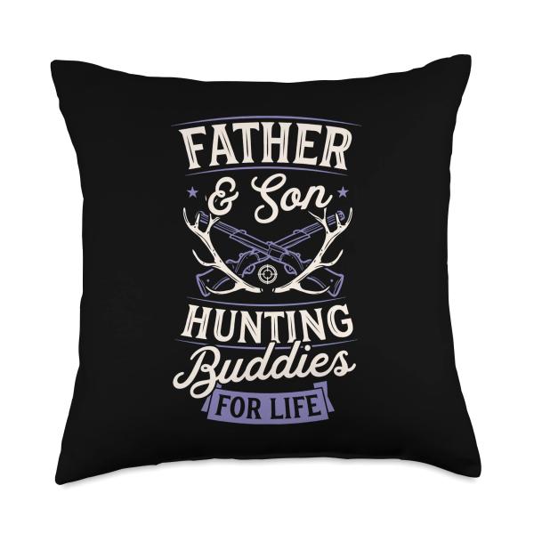 Father And Son Hunting Buddies For Life Family Hunting Trip Throw Pillow