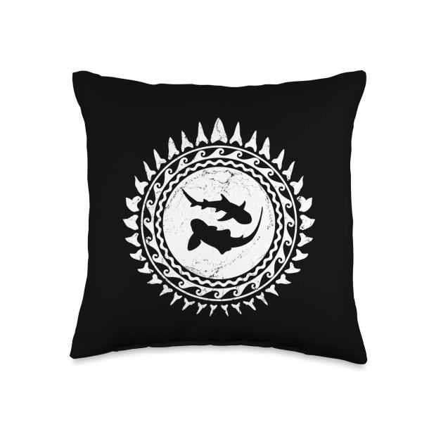 Zebra Shark and Whitetip Reef Shark Throw Pillow