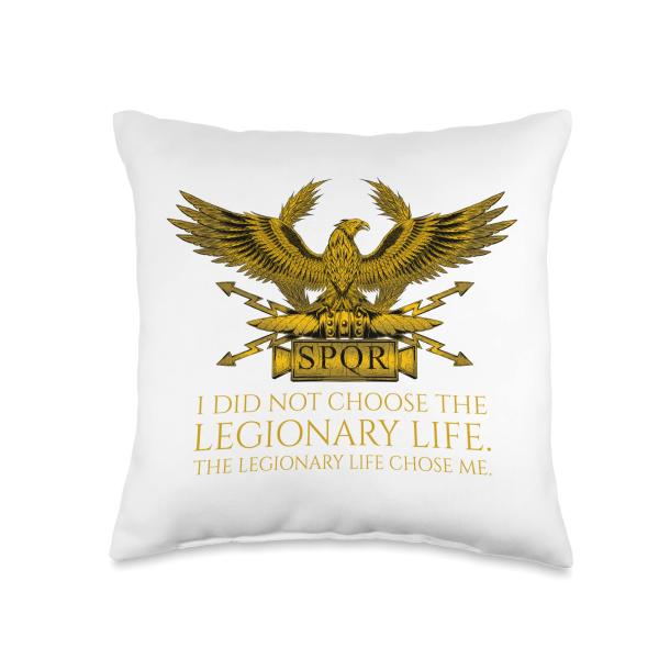 Ancient Roman Eagle Standard - Legionary Life - SPQR Rome Throw Pillow