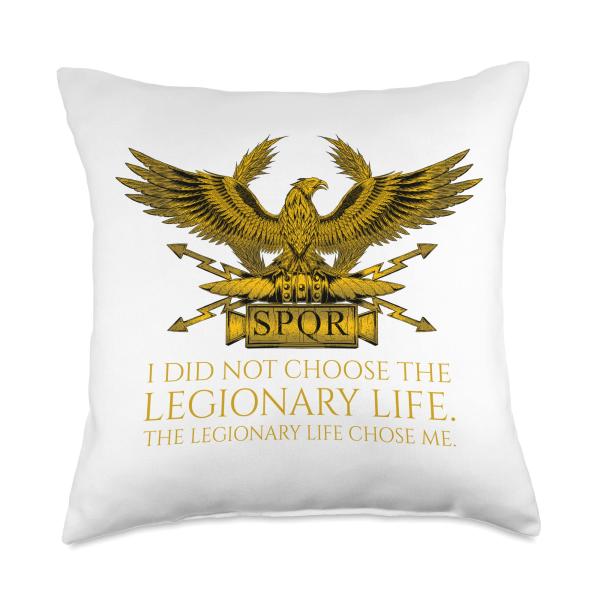 Ancient Roman Eagle Standard - Legionary Life - SPQR Rome Throw Pillow