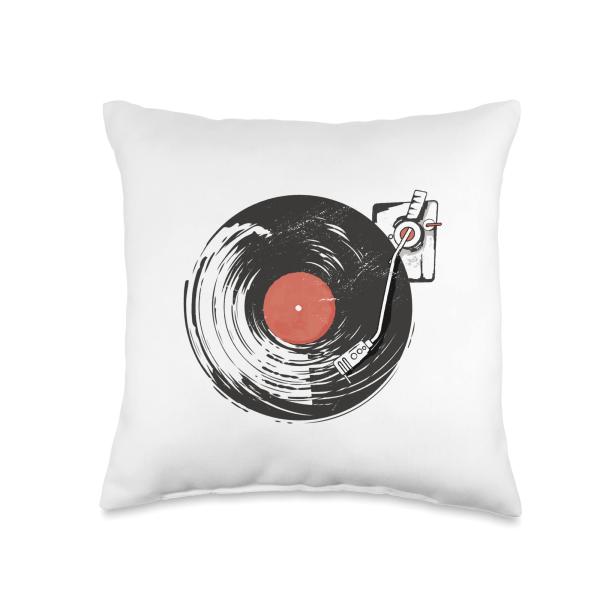 Vinyl Record Playing Music Vintage Throw Pillow