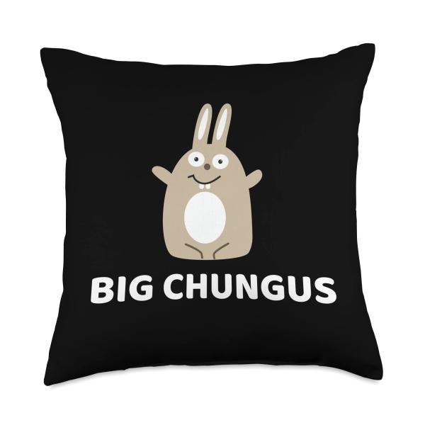 Big Chungus Meme Funny Rabbit Meme Sayings Quote Fun Outfit Throw Pillow