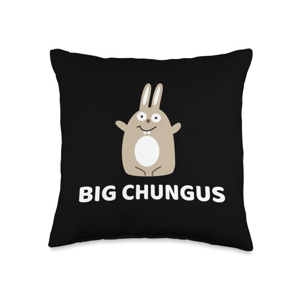 Big Chungus Meme Funny Rabbit Meme Sayings Quote Fun Outfit Throw Pillow