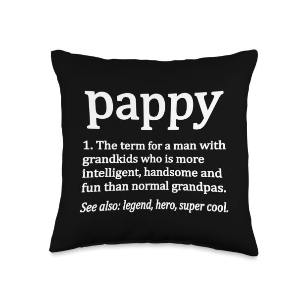 Pappy Definition Funny Pappy Grandpa Throw Pillow